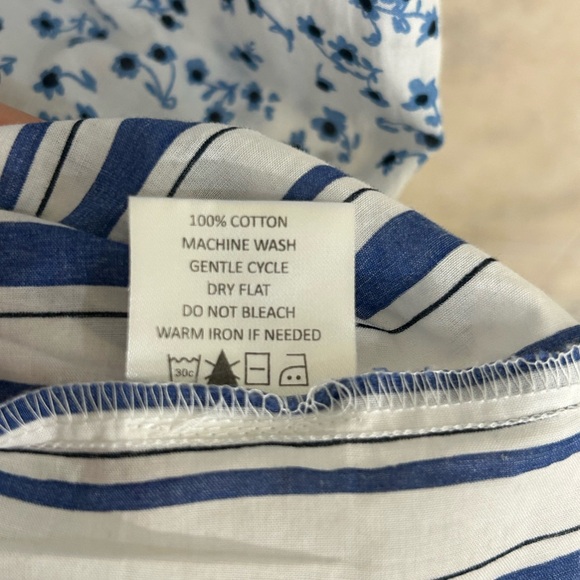 Mud Pie 100% Cotton Blue Ikat Elgin Swing Dress-Cover Up Small - Picture 8 of 8